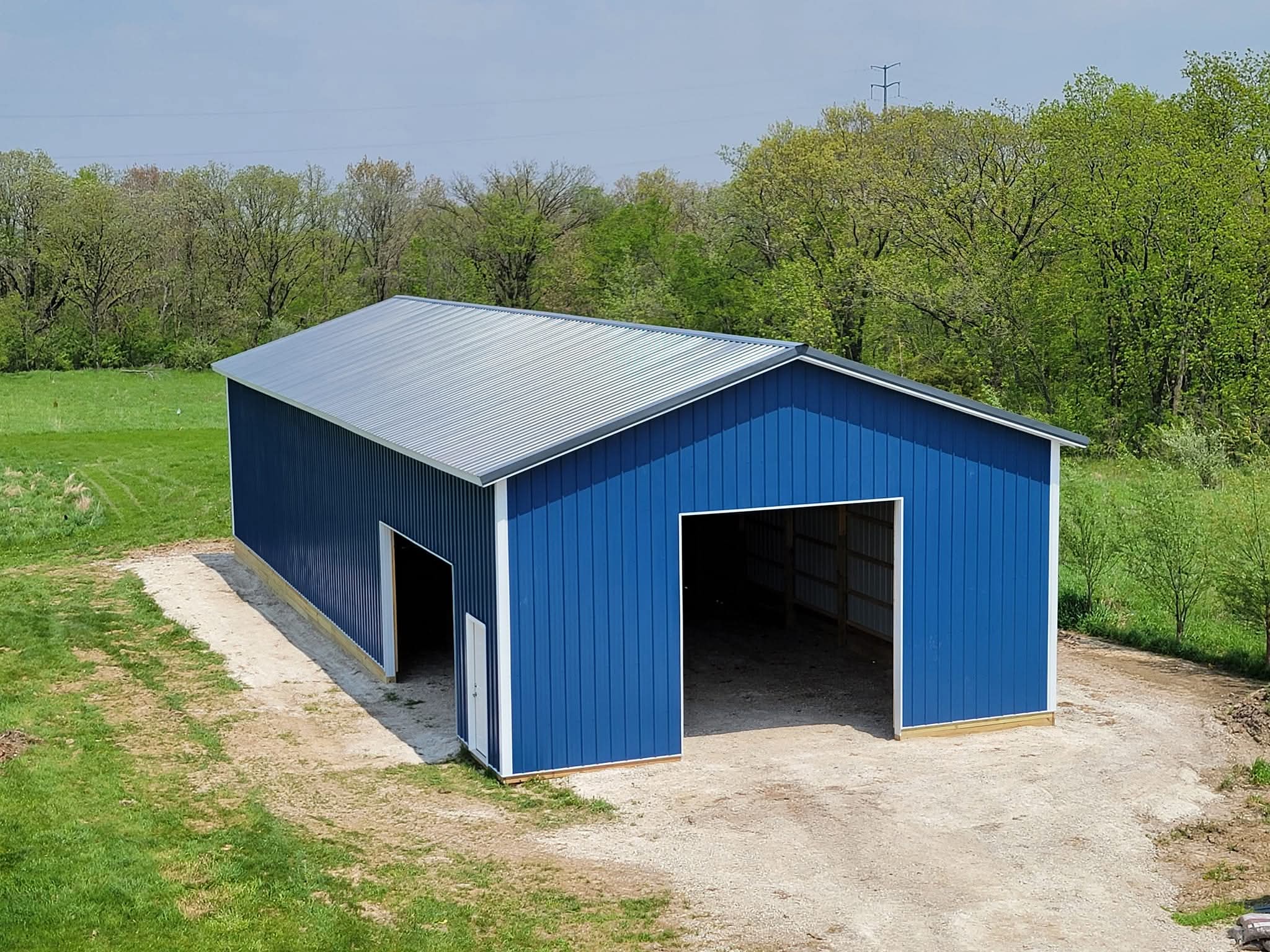 30x80x14 post frame shell in Marseilles Illinois by A15 Carpentry