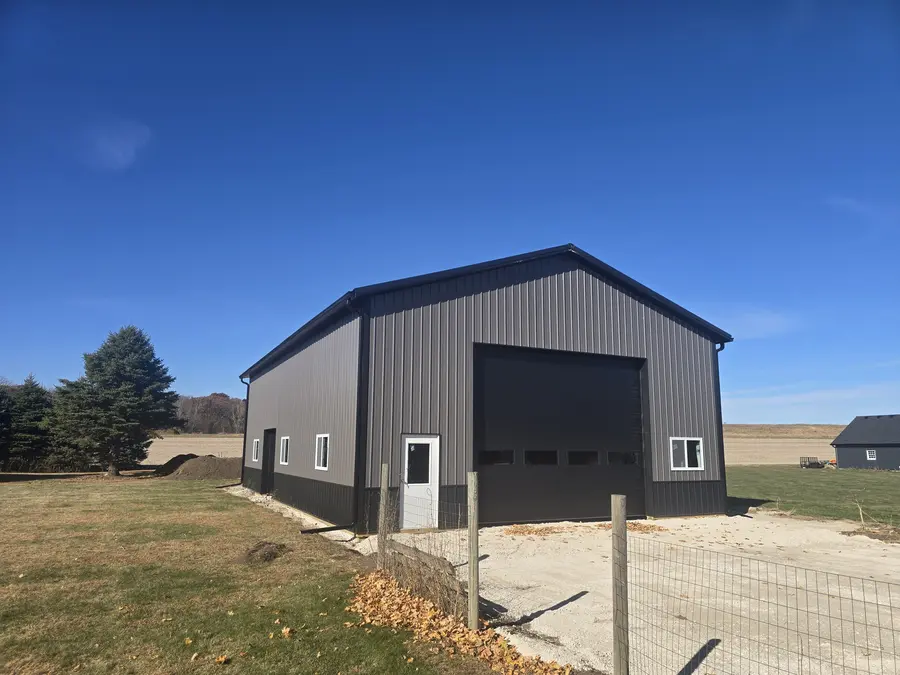 36x56x16 insulated post frame shop built by A15 Carpentry in Millington Illinois