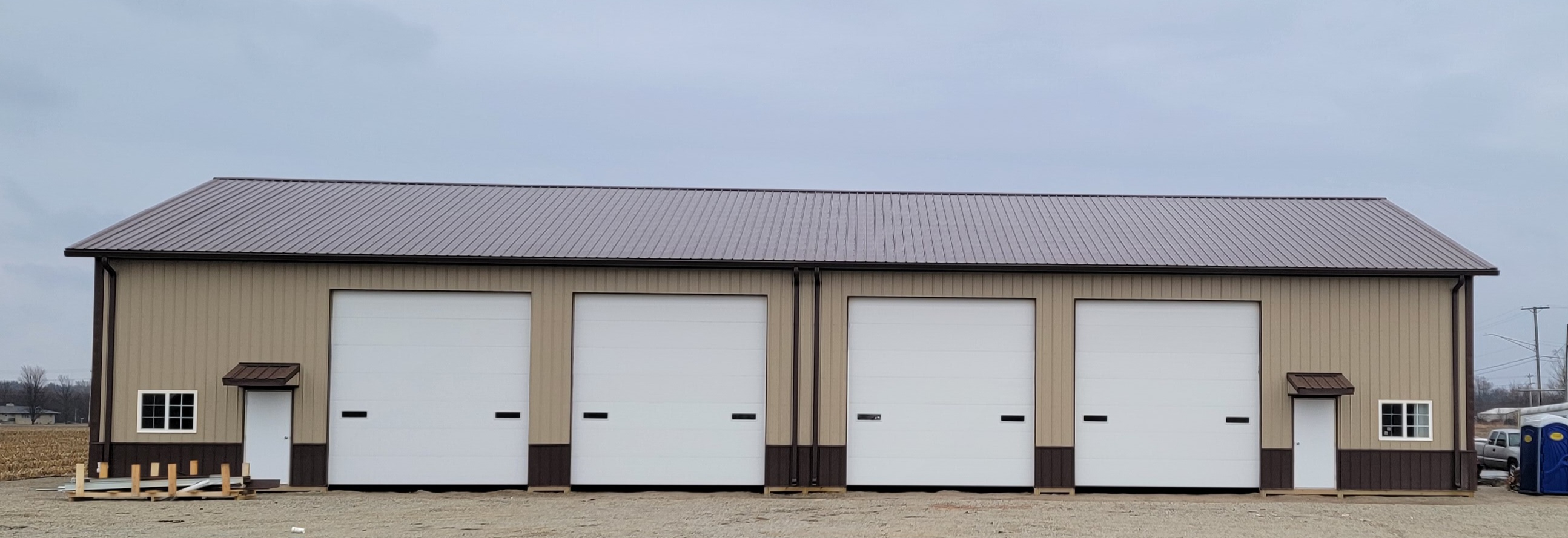 50x100 insulated shop in Braidwood Illinois by A15 Carpentry