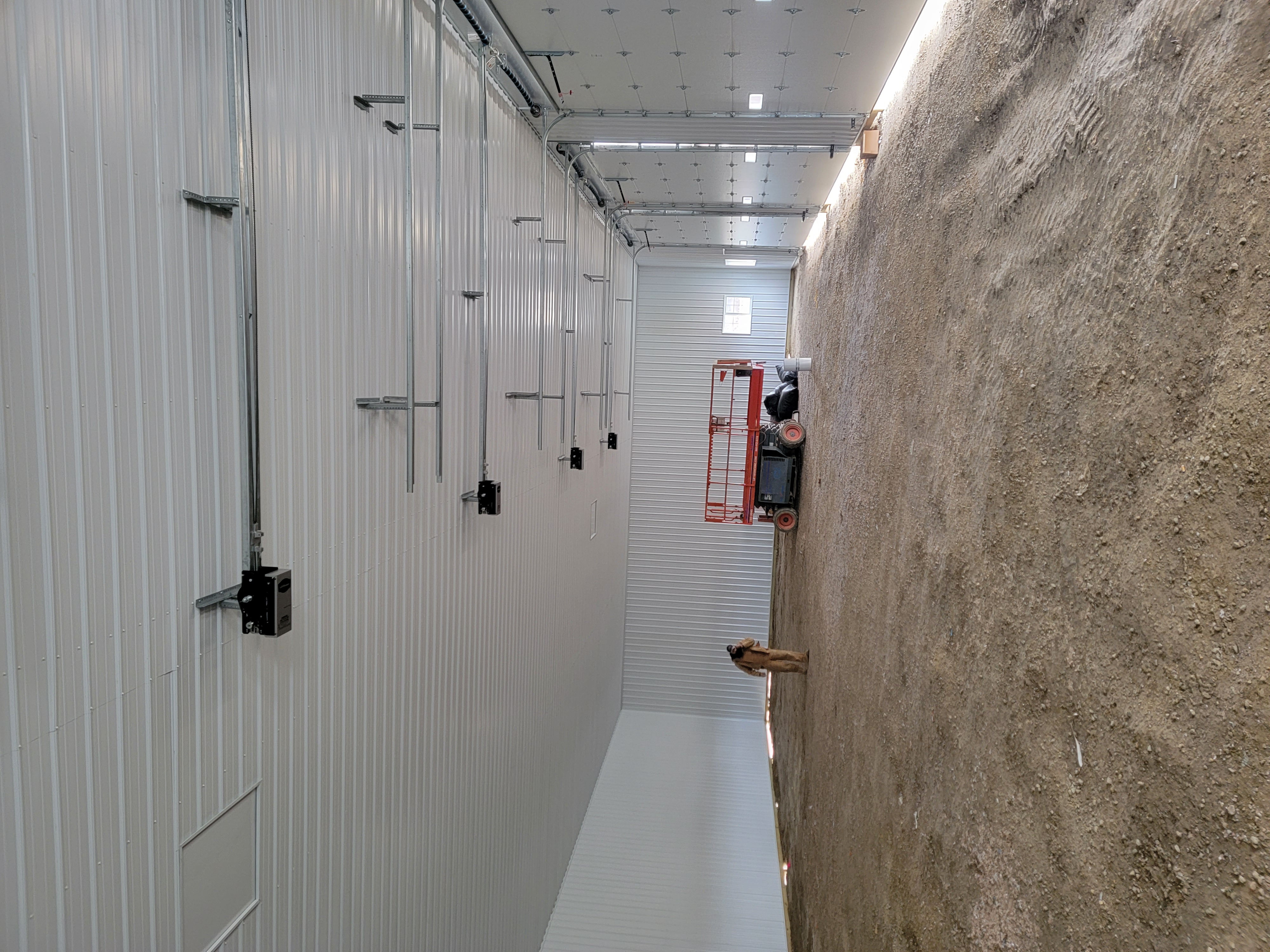 Finished interior of 50x100 insulated shop in Braidwood Illinois
