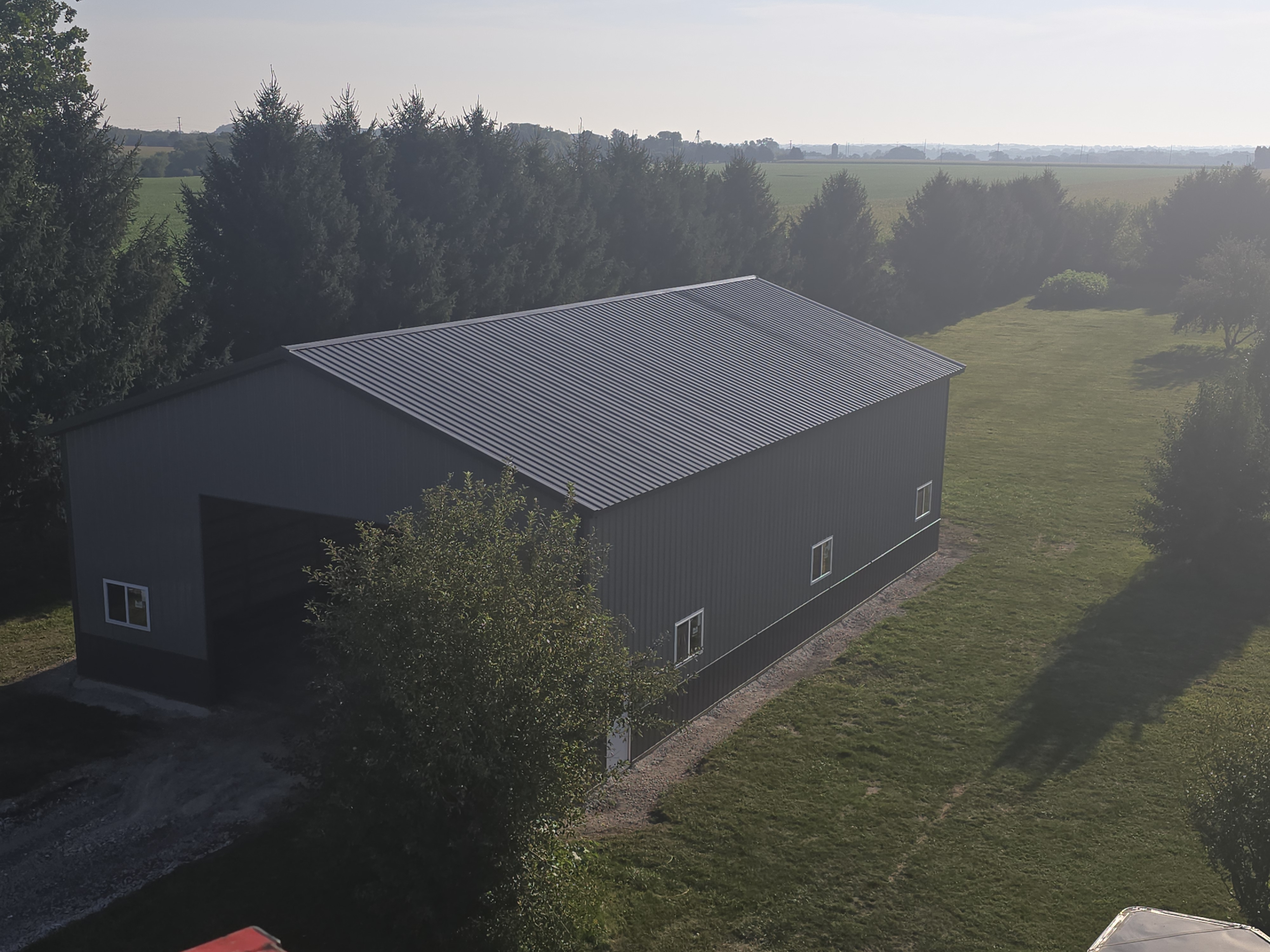 40x64 custom post frame rural shop in Ottawa Illinois