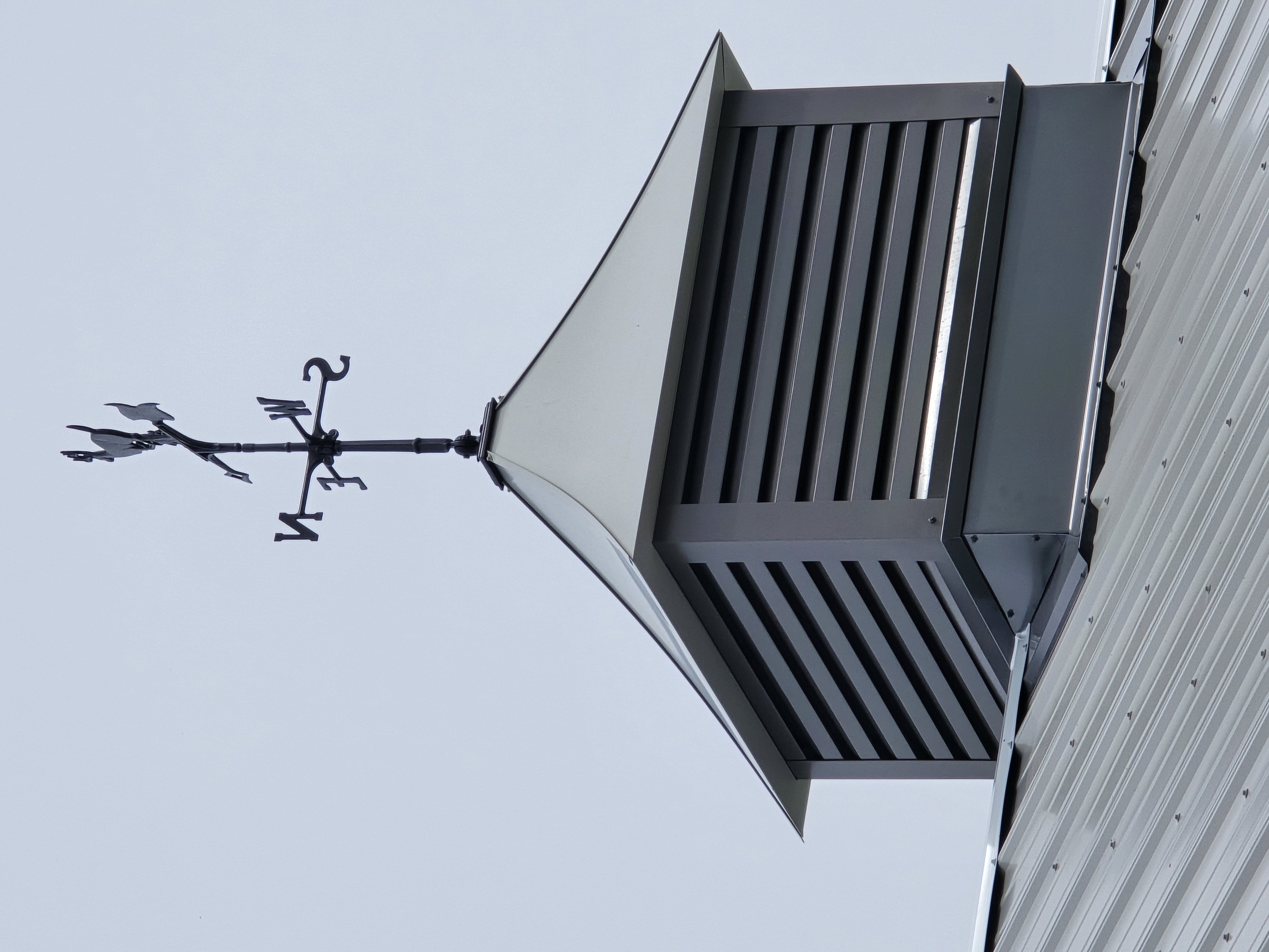 Cupola with weather vane detail on 36x40x10 post frame building in Sheridan IL